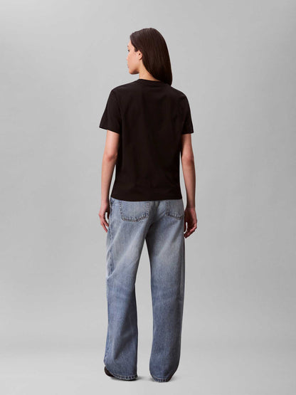 T-SHIRT CLASSIC LOGO CALVIN KLEIN JEANS DA DONNA NERO