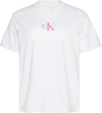 T-SHIRT CLASSIC LOGO CALVIN KLEIN JEANS DA DONNA BIANCO