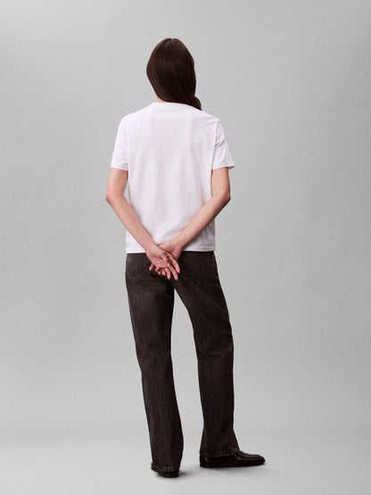 T-SHIRT CLASSIC LOGO CALVIN KLEIN JEANS DA DONNA BIANCO