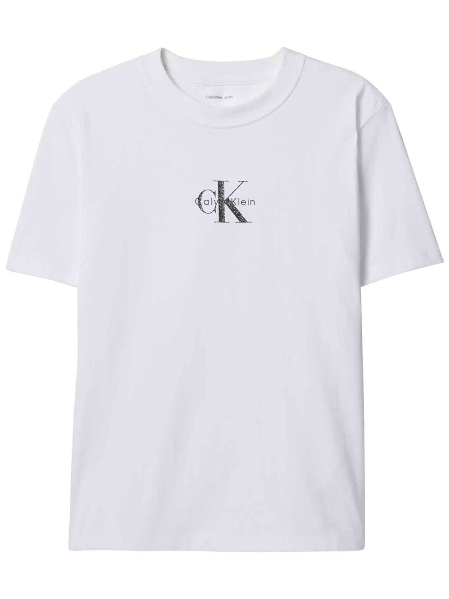 Calvin Klein Jeans Classic Logo, t-shirt bianca donna con dettaglio glitter