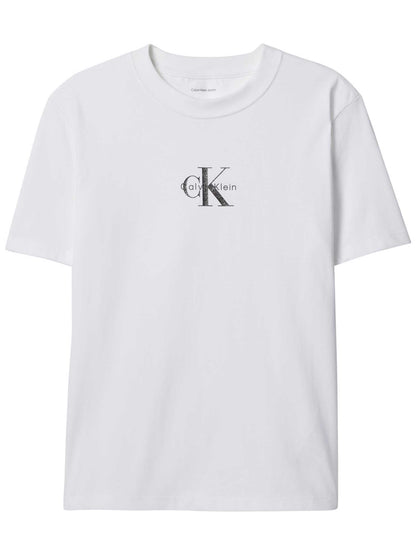 Calvin Klein Jeans Classic Logo, t-shirt bianca donna con dettaglio glitter