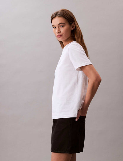T-SHIRT LOGO CALVIN KLEIN JEANS DA DONNA BIANCO