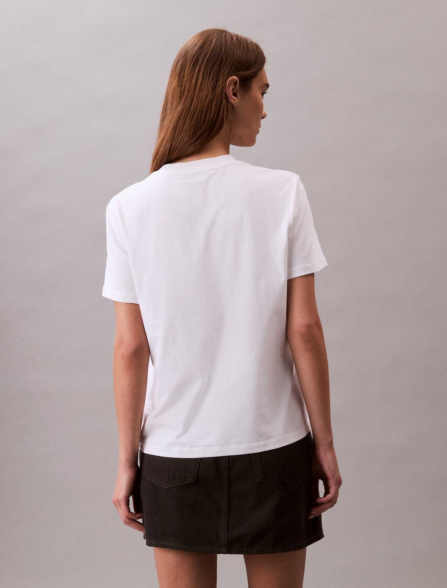 T-SHIRT LOGO CALVIN KLEIN JEANS DA DONNA BIANCO