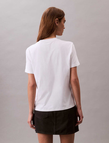 T-SHIRT LOGO CALVIN KLEIN JEANS DA DONNA BIANCO