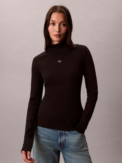 MAGLIA COLLO ALTO CALVIN KLEIN JEANS DA DONNA NERO
