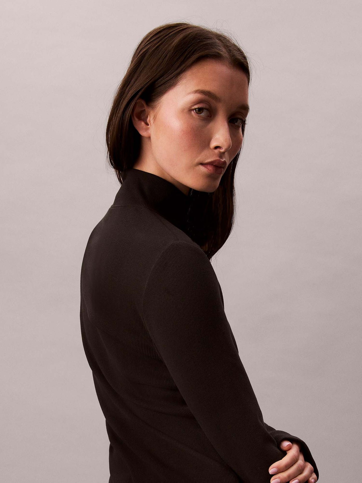 MAGLIA COLLO ALTO CALVIN KLEIN JEANS DA DONNA NERO