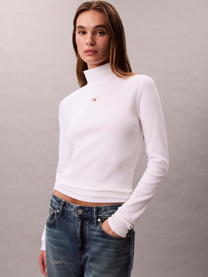 MAGLIA COLLO ALTO CALVIN KLEIN JEANS DA DONNA BIANCO