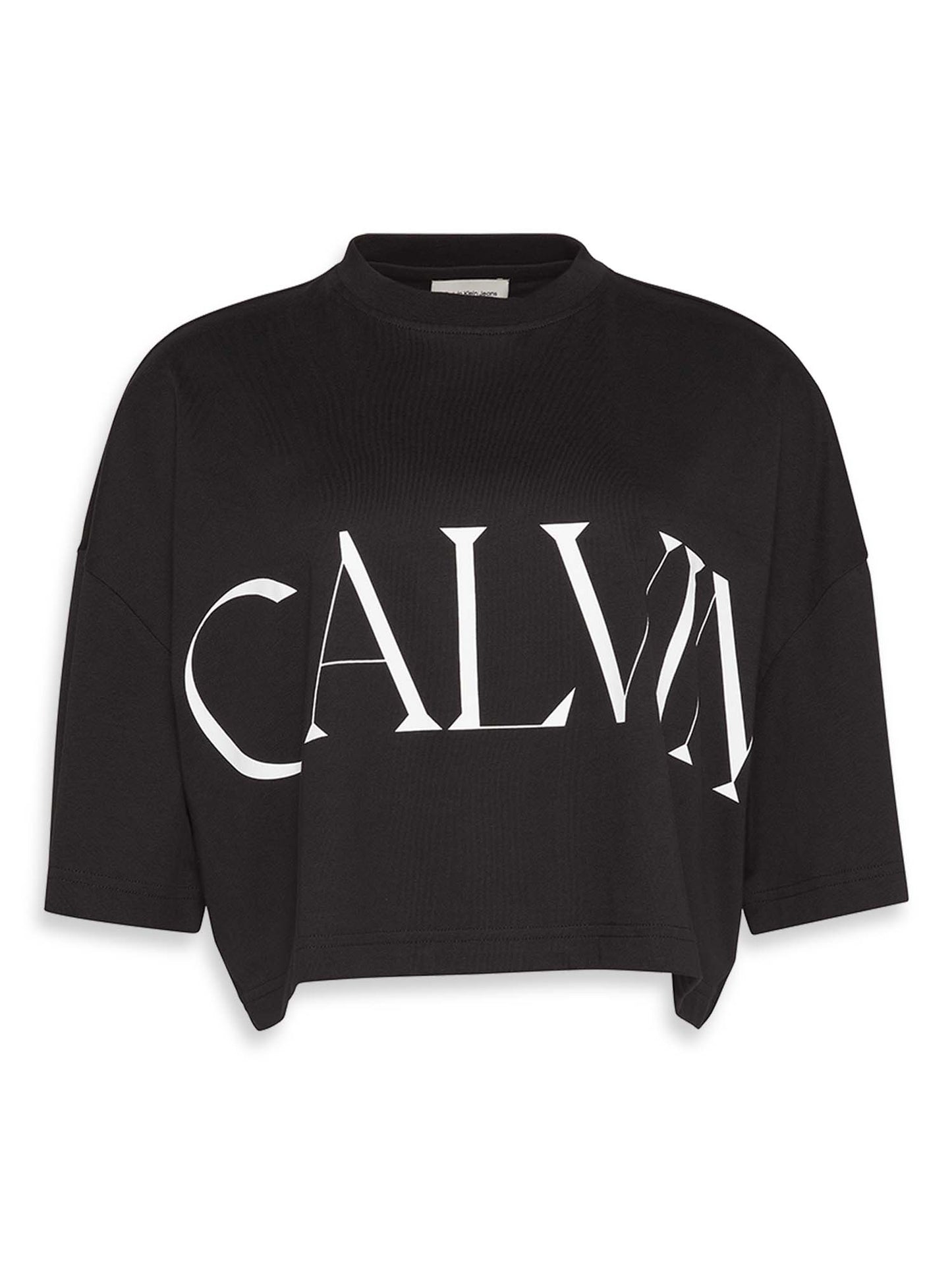 T-SHIRT GRAFICA CROPPED CALVIN KLEIN JEANS DA DONNA NERO