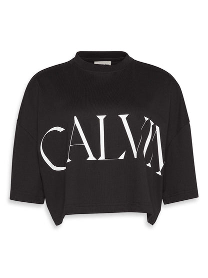 T-SHIRT GRAFICA CROPPED CALVIN KLEIN JEANS DA DONNA NERO