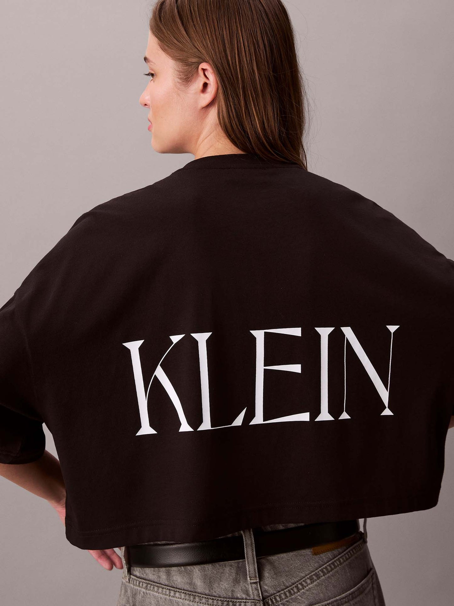 T-SHIRT GRAFICA CROPPED CALVIN KLEIN JEANS DA DONNA NERO