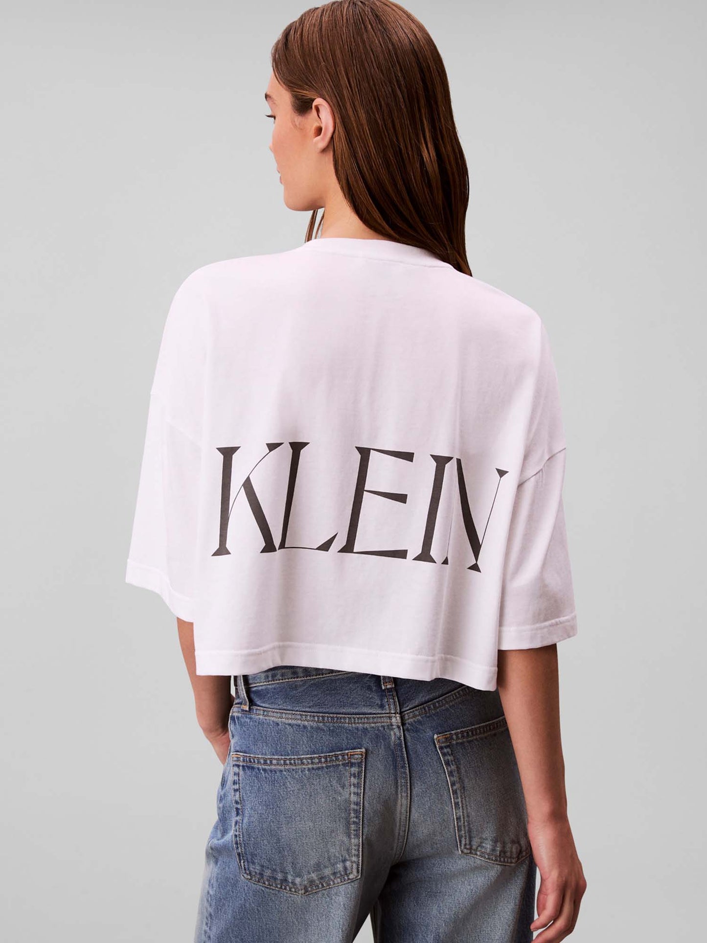 T-SHIRT GRAFICA CROPPED CALVIN KLEIN JEANS DA DONNA BIANCO