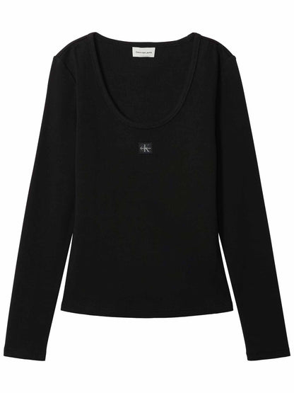 Calvin Klein LV047D218G UB1, maglia a manica lunga da donna nera
