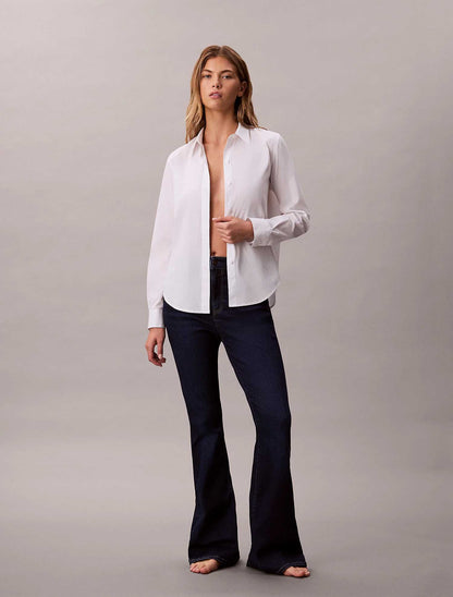 Jeans flare a vita alta donna in denim blu Calvin Klein