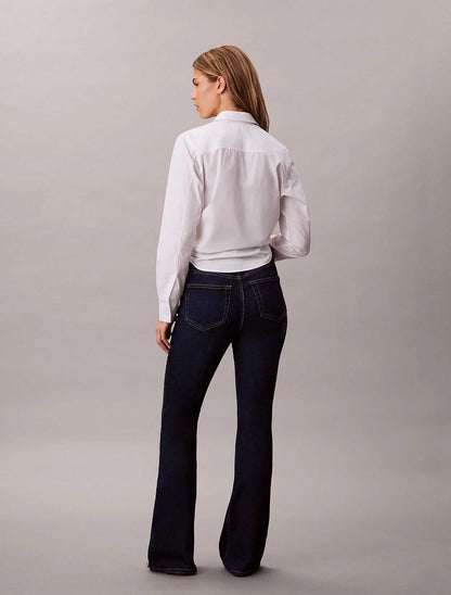 Jeans flare a vita alta donna in denim blu Calvin Klein