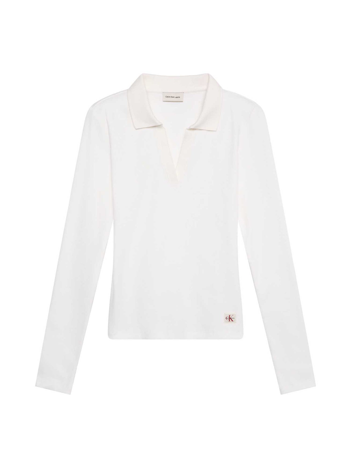 Polo maniche lunghe bianca Calvin Klein Jeans da donna slim fit