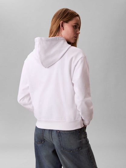 Felpa bianca con cappuccio e monologo Calvin Klein da donna