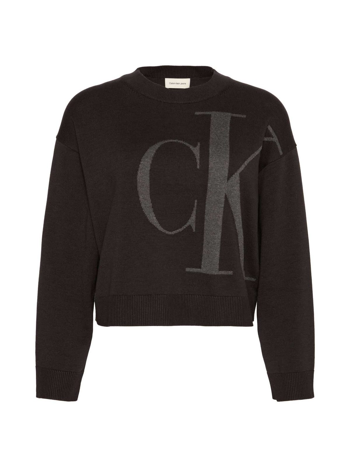 Ck long sleeve smoot maglia da donna nero