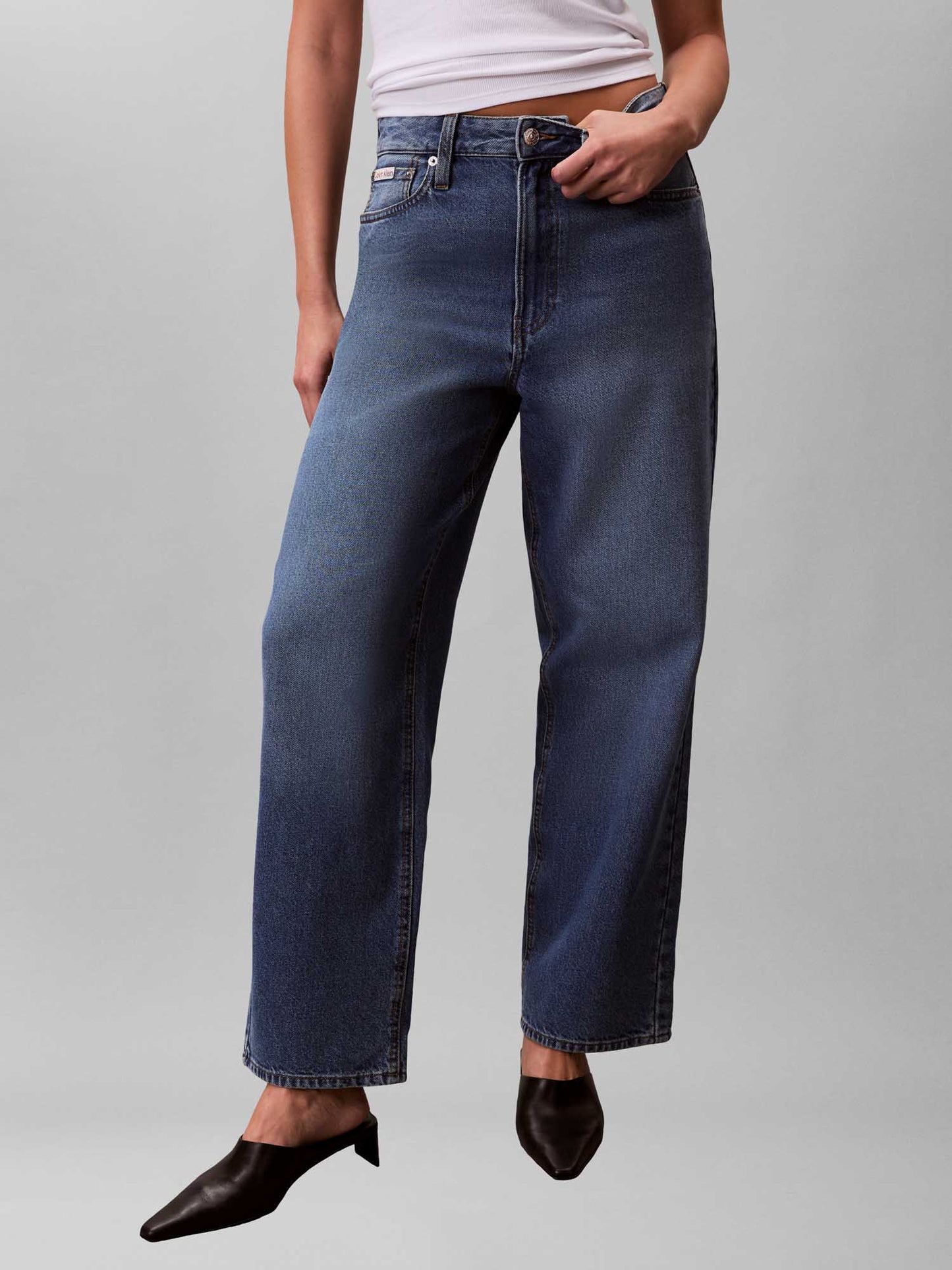 Jeans barrel leg da donna Calvin Klein in denim