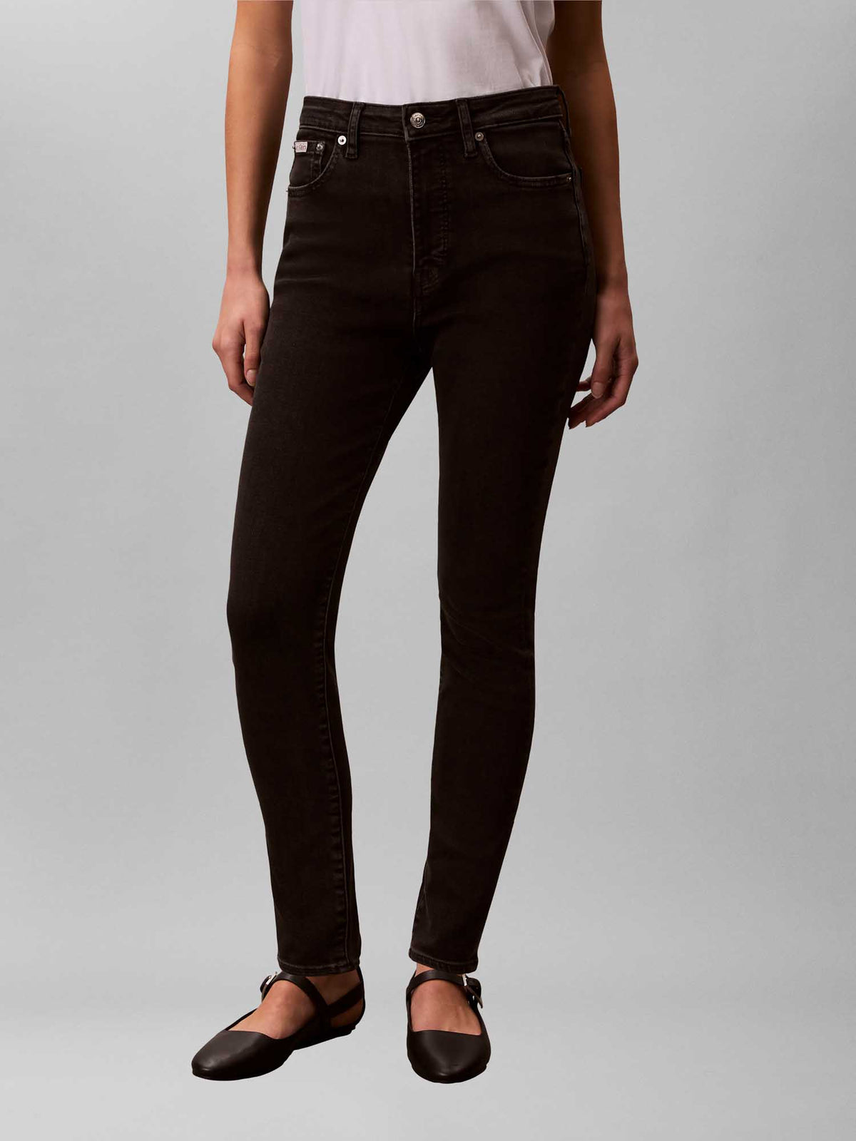 Ck high rise skinny jeans da donna denim black