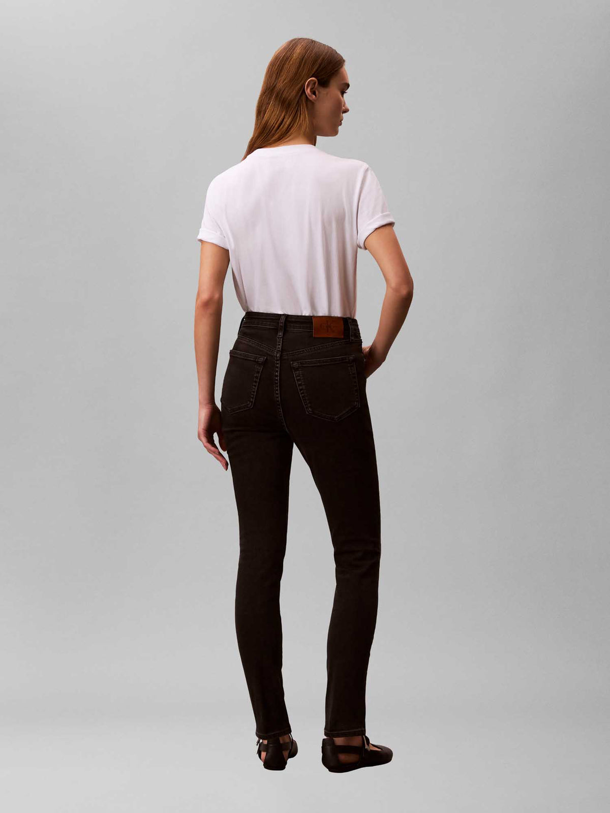 Ck high rise skinny jeans da donna denim black