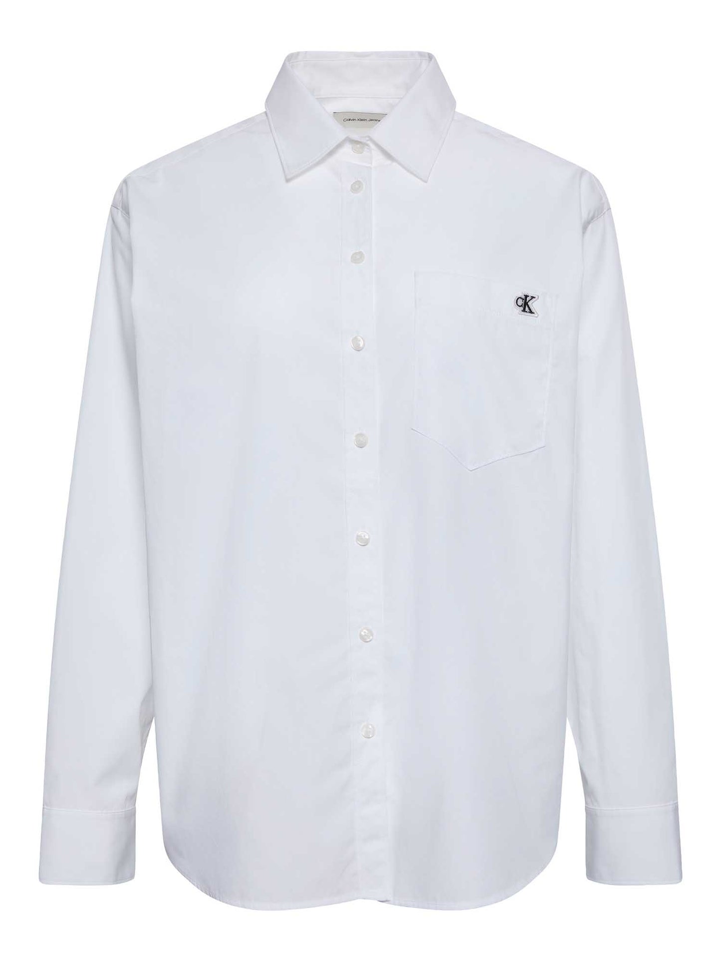 Camicia bianca Calvin Klein in popeline di cotone relaxed fit da donna