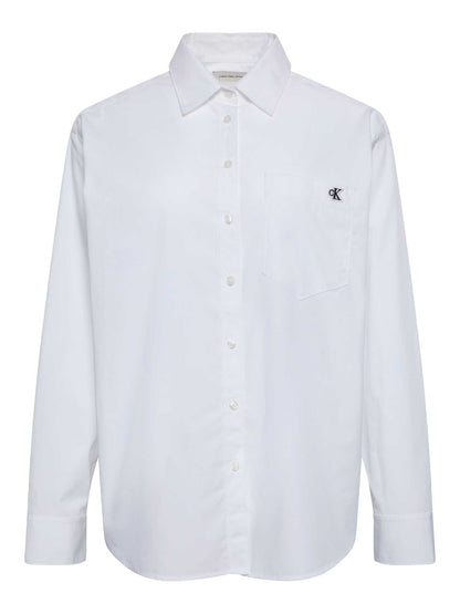 Camicia bianca Calvin Klein in popeline di cotone relaxed fit da donna