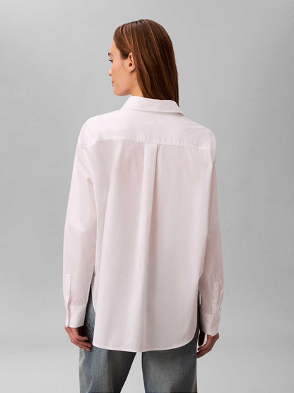 Camicia bianca Calvin Klein in popeline di cotone relaxed fit da donna