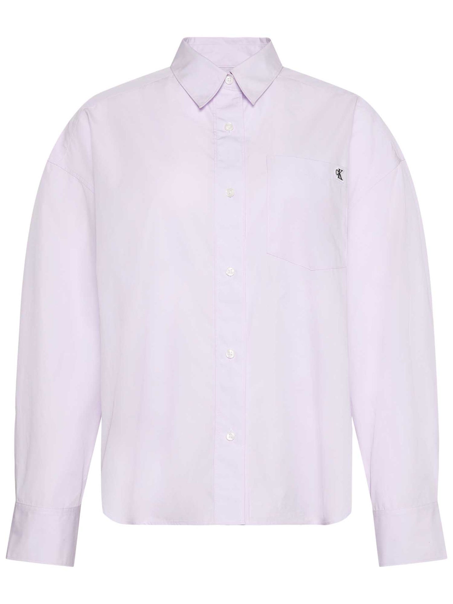 Camicia cropped lilla in cotone da donna Calvin Klein