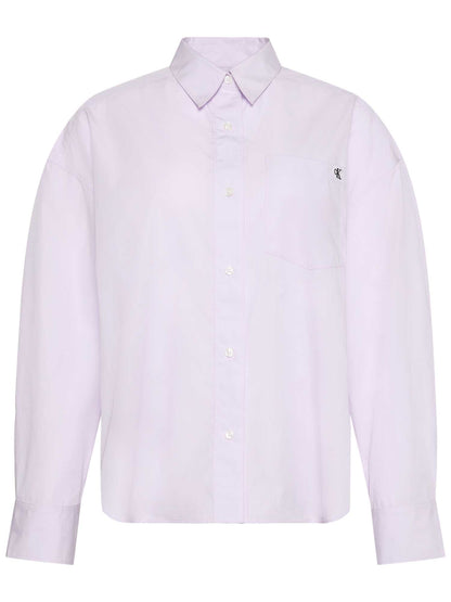 Camicia cropped lilla in cotone da donna Calvin Klein