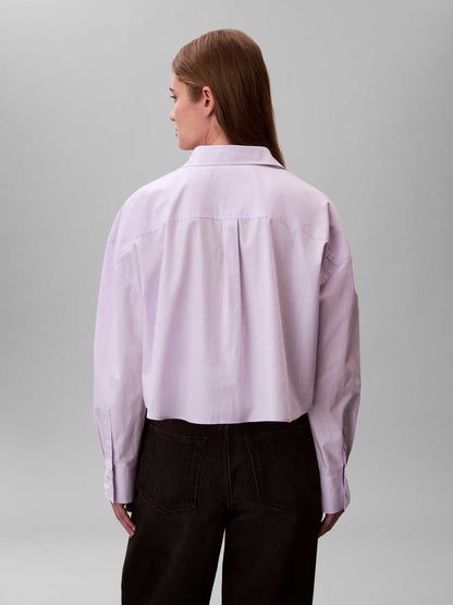 Camicia cropped lilla in cotone da donna Calvin Klein