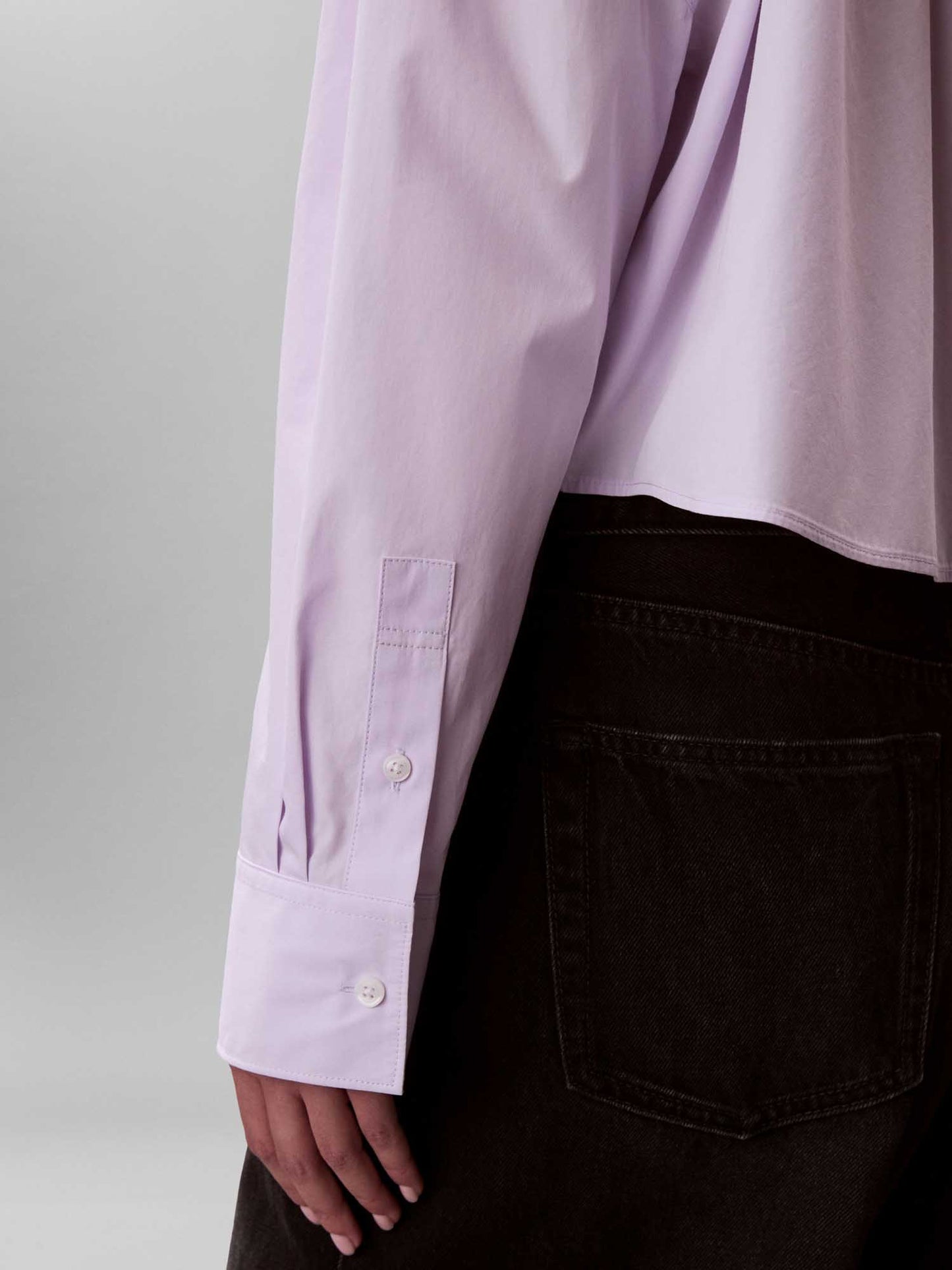 Camicia cropped lilla in cotone da donna Calvin Klein