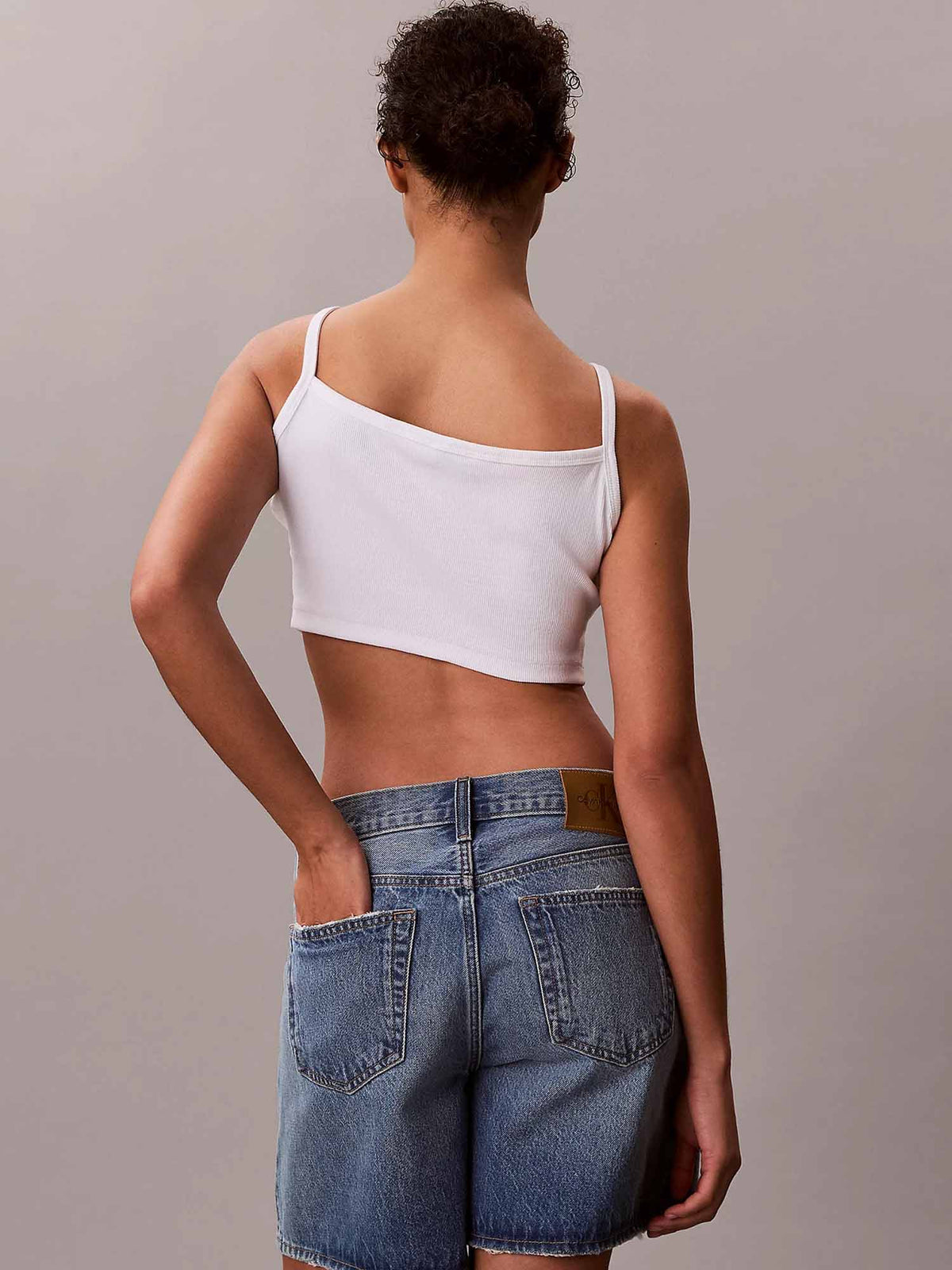 Ck woven label baby top da donna bianco