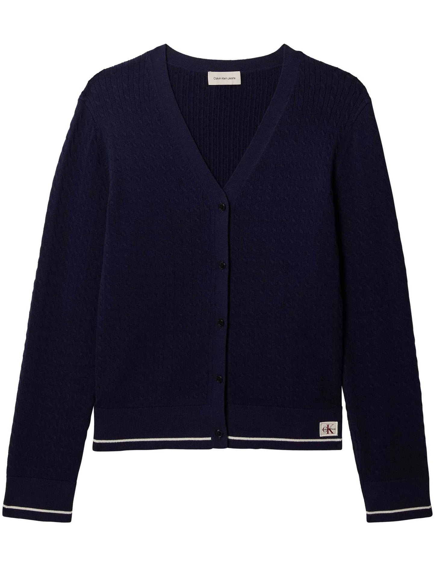 Cardigan blu Calvin Klein Jeans in maglia a trecce da donna