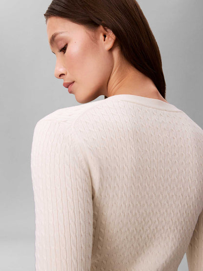 Cardigan bianco Calvin Klein Jeans in morbida maglia a trecce da donna