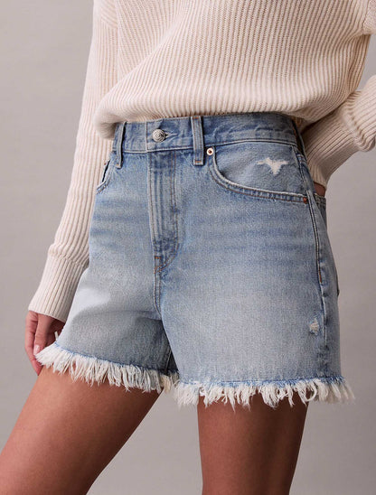 Shorts denim chiaro a vita media Calvin Klein donna stile anni '90