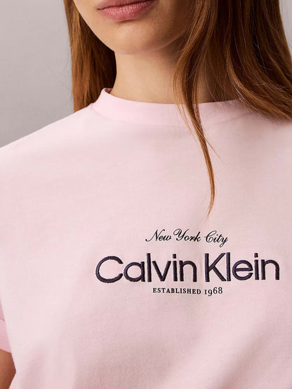 T-shirt rosa Calvin Klein Jeans Classic NYC da donna