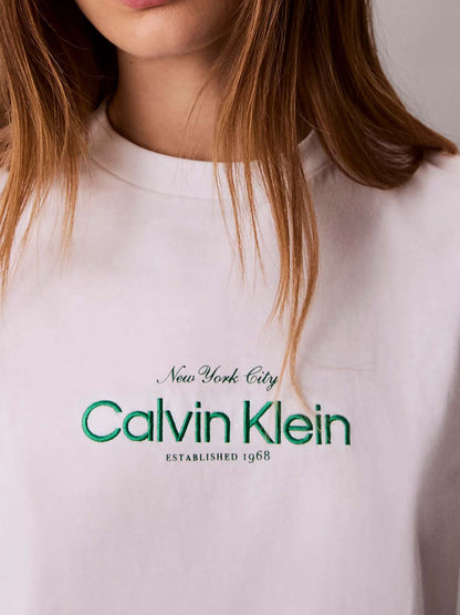 T-shirt bianca Calvin Klein Jeans Classic NYC da donna