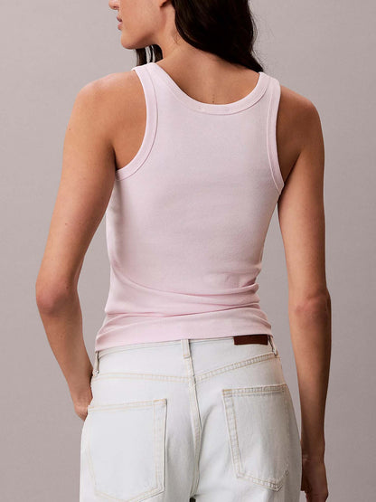 Canotta slim fit Calvin Klein in cotone rosa da donna