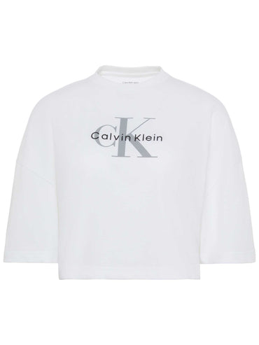 T-SHIRT BIANCA CALVIN KLEIN JEANS BOXY FIT DA DONNA