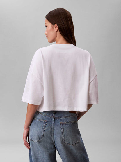 T-shirt bianca Calvin Klein Jeans Boxy Fit da donna casual