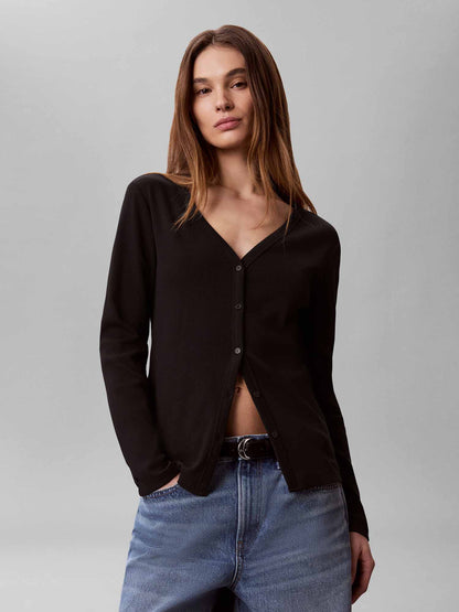 Calvin Klein Woven Label Baby, maglia da donna nera