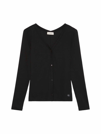Calvin Klein Woven Label Baby, maglia da donna nera