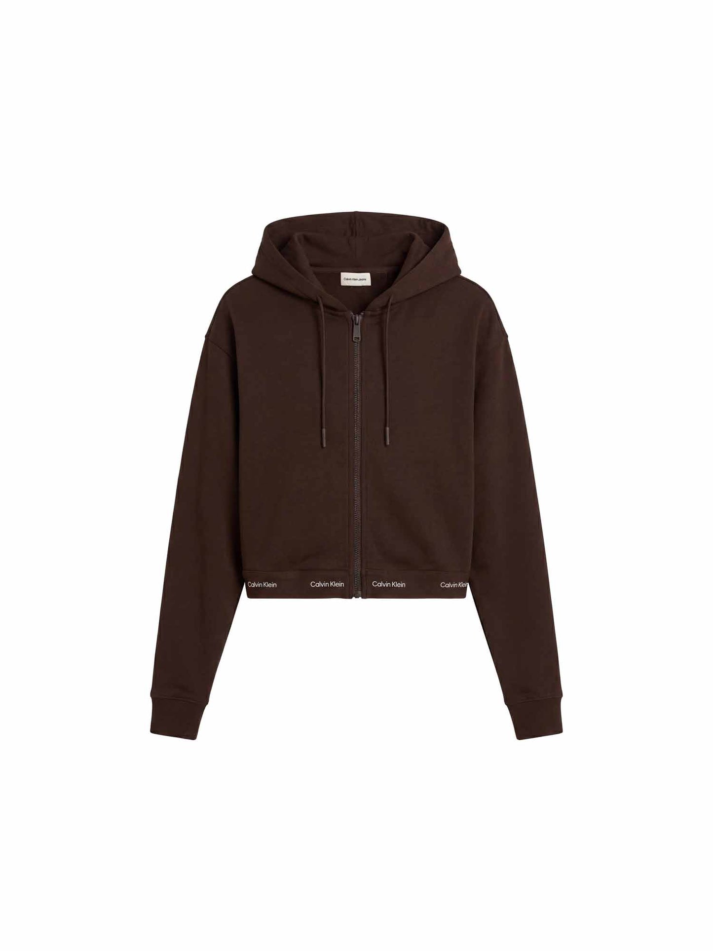 Calvin Klein Terry Logo Cropp, felpa da donna marrone