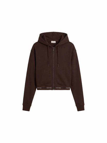 Calvin Klein Terry Logo Cropp, felpa da donna marrone