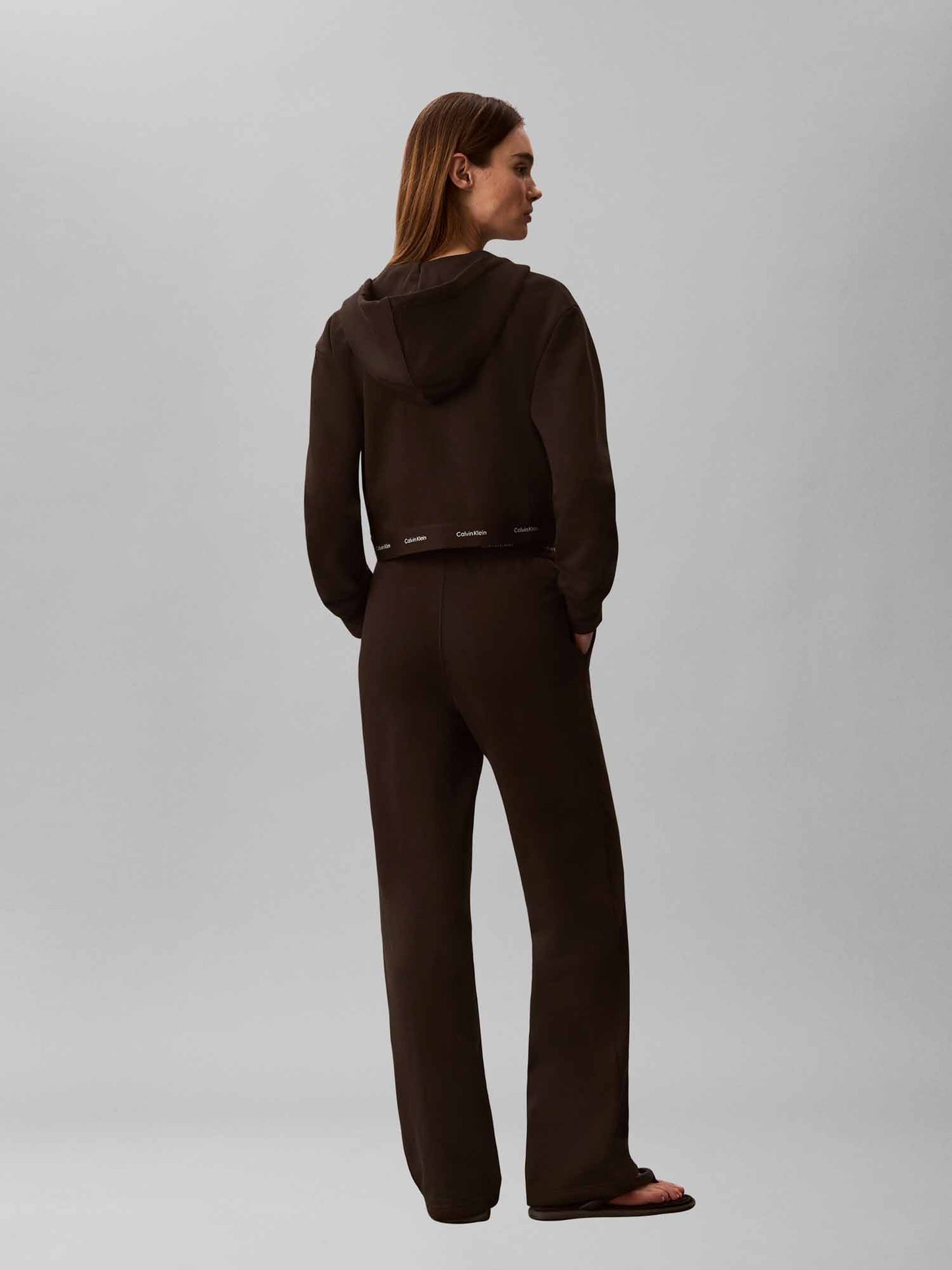 Calvin Klein Terry Logo Track, pantalone da donna marrone
