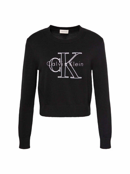 Calvin Klein Logo Outline, maglia da donna nera