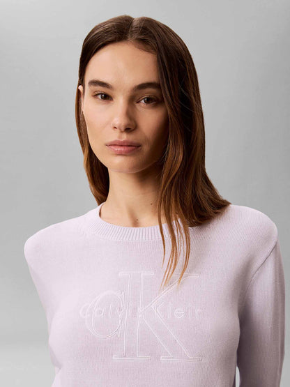 Calvin Klein Logo Outline, maglia da donna lilla