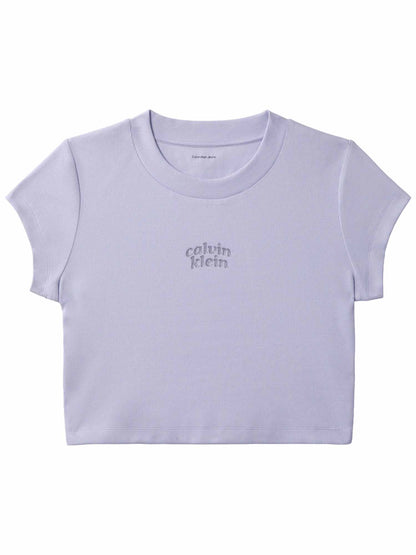 Calvin Klein Seasonal Logo Bab, t-shirt maniche corte da donna lilla