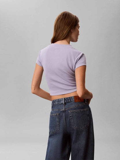 Calvin Klein Seasonal Logo Bab, t-shirt maniche corte da donna lilla