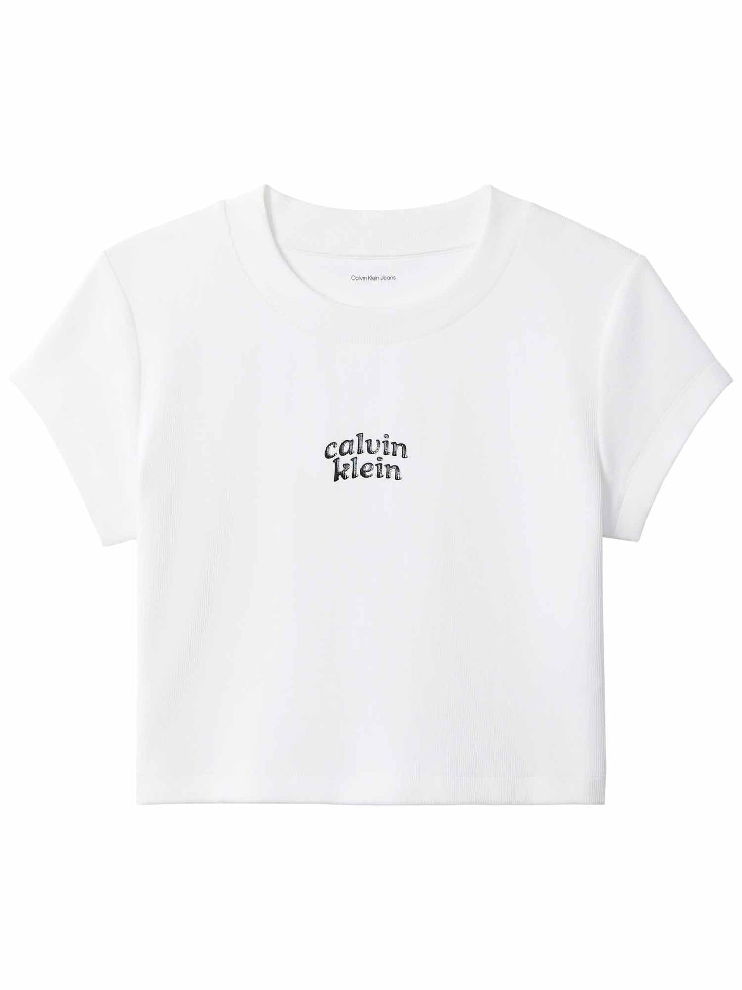Calvin Klein Seasonal Logo Bab, t-shirt maniche corte da donna bianca